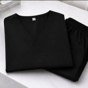 Scrub Preto de Microfibra com Elastano, Unissex