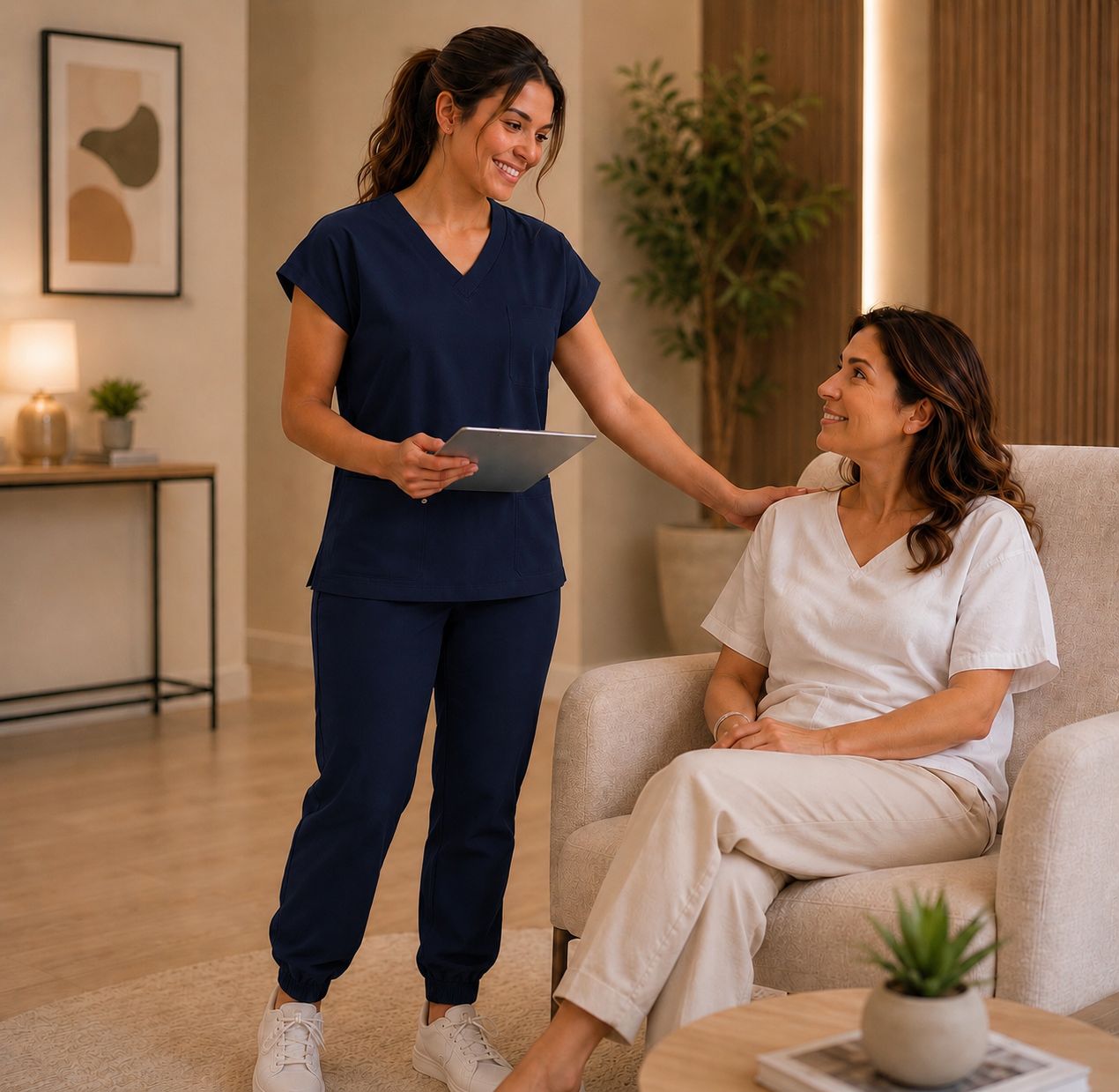 Scrub de Malha PV da Cor Azul Marinho Feminino