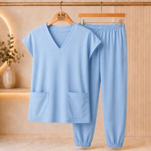 Scrub de Malha PV da Cor Azul BB Feminino