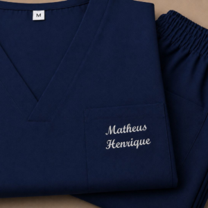 Customizado Scrub - Cor Azul Marinho Malha Oxford Masculino